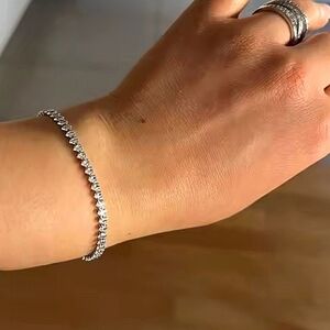 6.7" smaller zirconia marquise oval tennis bracelet